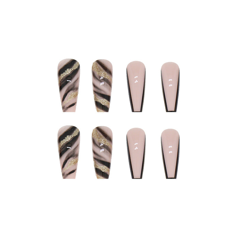 Wholesale Nail Art Wear Armor Shiny Black Gold Plastic Nail Stickers